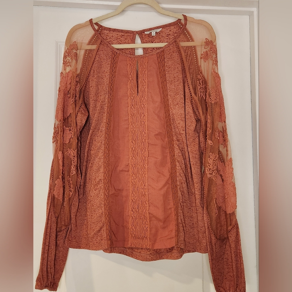 Lucky Brand Long Sleeve with Embroidery Detail